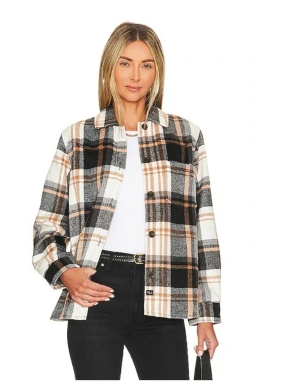 Rails Tripp Jacket in Ivory Black Camel Size Small